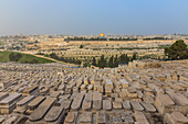 Ansicht des Ölbergs und des Felsendoms, Jerusalem, Israel, Mittlerer Osten