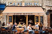 Café Brun, Antibes, Provence-Alpes-Côte d'Azur, Französische Riviera, Frankreich, Europa