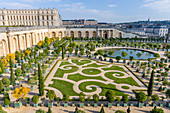 Beautiful gardens of Versailles Palace (Chateau de Versailles), Ile-de-France, France