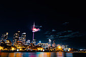 CN tower firework display, Toronto, Ontario, Canada