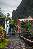 Cape Verde, Island Santo Antao, landscapes, mountains, green valley, traditional houses