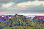 Berge und Gletscher, Eyjafjallajokull, Tal von Thor, Island