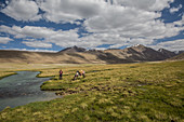 Kirgisischer Reiter im Pamir, Afghanistan, Asien