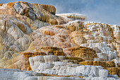Travertinformationen, Palette Spring, Mammoth Hot Springs, Yellowstone-Nationalpark, Wyoming