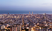 Barcelona cityscape at sunset