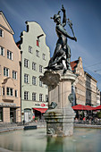 Merkur Brunnen, UNESCO Welterbe Historische Wasserwirtschaft, Augsburg, Bayern, Deutschland
