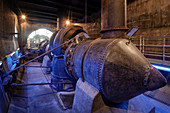 Generator im Kraftwerk Langweid (Lechmuseum Bayern), UNESCO Welterbe Historische Wasserwirtschaft, Augsburg, Bayern, Deutschland 