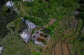 Kap Verde, Luftaufnahme eines Gehöftes im Hinterland der Insel Santo Antao