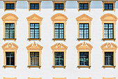 Lüftlmalerei an der Fassade der Residenz, Kempten, Bayern, Deutschland