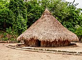 Kogi-Hütte, Pueblito Chairama, Tayrona Nationalpark, Departamento del Magdalena, Karibik, Kolumbien, Südamerika