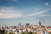 Istanbul city skyline under blue sky, Turkey