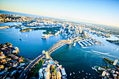 Aerial view of Sydney cityscape, Sydney, New South Wales, Australia