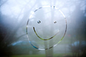 ,Smiley Face on Window, Seattle, Washington