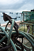 Anchor in the fishing port of Cascais, Portugal