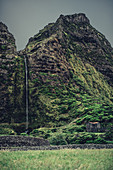 Waterfall at Faja Grande, Faja Grande Flores, Azores, Portugal, Atlantic Ocean, Atlantic Ocean, Europe,