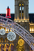 Rathaus, Rathausplatz, Christkindlmarkt, 1. Bezirk Innere Stadt, Wien, Österreich