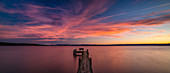 Sunset on the eastern shore of Lake Ammer, Bavaria, Germany
