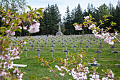 Blick auf den Französischen Soldaten Friedhof am Wettstein, Orbey, Elsass, Frankreich, Europa