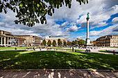 Stuttgart Palace Square with Königsbau and art building as well as New Palace, Stuttgart, Baden-Württemberg, Germany