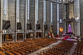France, Charente Maritime, Royan, central nave of Notre Dame built in 1958 by architects Gillet and Laffaille