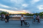 France, Paris, area listed as World Heritage by UNESCO, Leopold Sedar Senghor footbridge