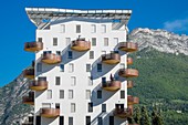 Frankreich, Isère, Grenoble, Polygone Scientifique Viertel, Residenz Les Terrasses de Rive Gauche besteht aus 11 Niedrigenergiegebäuden