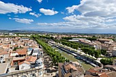France, Aude, Narbonne, the canal de la Robine listed as World Heritage by UNESCO