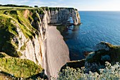 Felsen von Aval, La Manneporte, Etretat, Alabasterküste, Pays de Caux, Seine-Maritime, Frankreich