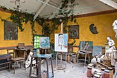 France, Eure, Giverny, the former Hotel Baudy, 81 Claude Monet street, restaurant museum, is an historical place, frequented by artists at the time of Monnet