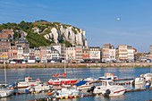 France, Seine Maritime, Le Treport, quay Francois I and the cliffs