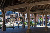 France, Eure, Lyons la Forêt, labeled Les Plus Beaux Villages de France, 17th century covered market place