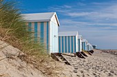 France, Pas de Calais, Hardelot, beach huts also known cabins