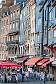 France, Calvados, Pays d'Auge, Honfleur and its picturesque harbour, Old Basin and the Quai Sainte Catherine