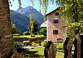 Mountain village Guarda in the Lower Engadine, Graubünden, Switzerland