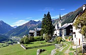 Mountain village Guarda in the Lower Engadine, Graubünden, Switzerland