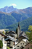 Mountain village Guarda in the Lower Engadine, Graubünden, Switzerland