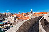 Dubrovnik Harbour and walls, UNESCO World Heritage Site, Dubrovnik, Croatia, Europe