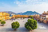 Amer (Amber) Palace and Fort, UNESCO World Heritage Site, Amer, Jaipur, Rajasthan, India, Asia