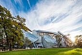 France, Paris, Bois de Boulogne, Louis Vuitton Foundation by architect Frank Gehry