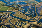 France, Vendee, Talmont Saint Hilaire, la Guittiere marshes (aerial view)
