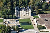 France, Gironde, Pauillac, Chateau Pichon Longueville second growth Pauillac (aerial view)