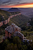 Steamboat Mountain at sunset from Locust Point, North Rim, Grand Canyon National Park, UNESCO World Heritage Site, Arizona, United States of America, North America