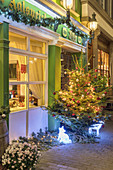 Weihnachtliche Stimmung in der Deichstraße am Restaurant Alt Hamburger Aalspeicher, Hansestadt Hamburg, Norddeutschland, Deutschland, Europa