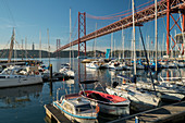 Marina, Ponte 25 de Abril, Tagus River, Lisbon, Portugal