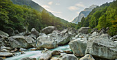 Rocks in the Verzasca Valley, Verzasca River, Ticino, Switzerland