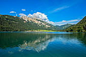 Haldensee with Haller and Tannheim mountains, Allgäu, Tyrol, Austria