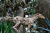 A galloping horse, made from roots and woods, Gardens by the Bay, Singapore
