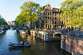 Early morning on Brouwersgracht Canal, Amsterdam, North Holland, The Netherlands, Europe