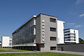 The Bauhaus Building, designed by Walter Gropius in 1926, UNESCO World Heritage Site, Dessau, Saxony Anhalt, Germany, Europe