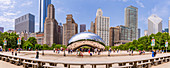 View of Cloud Gate (the Bean), Millennium Park, Downtown Chicago, Illinois, United States of America, North America